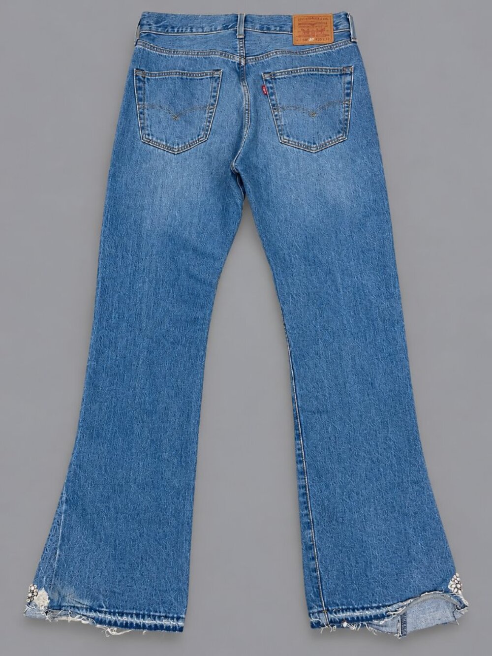 Levi's 501 distressed rare limited 150th anniversary blue jeans custom embellish - Picture 6 of 16